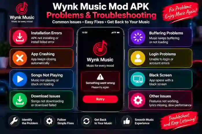 Why Is Wynk Music Mod APK Not Working