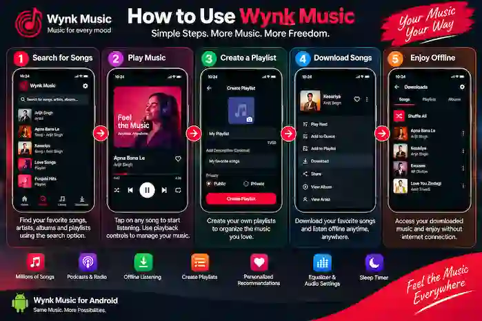 how-to-use-wynk-music-search-playlist-download